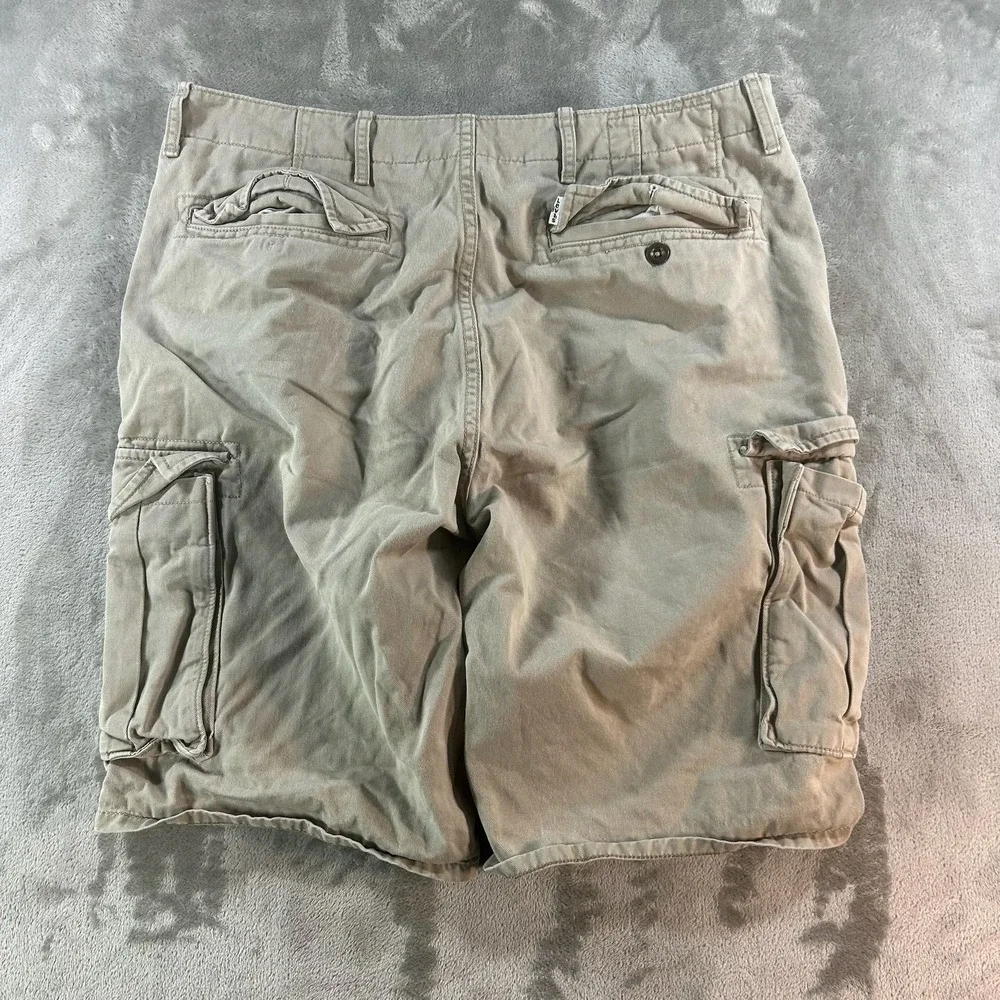 Levi's Cargo Shorts Mens 33 Beige Canvas Relaxed Utility Pockets Summer